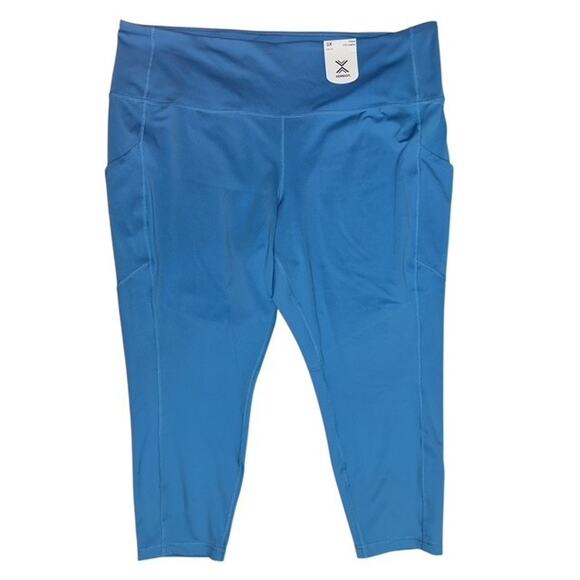 Xersion 3X Leggings Pants EverUltra Blue High Rise Fitted 7/8 Ankle Gym Workout - Picture 1 of 7